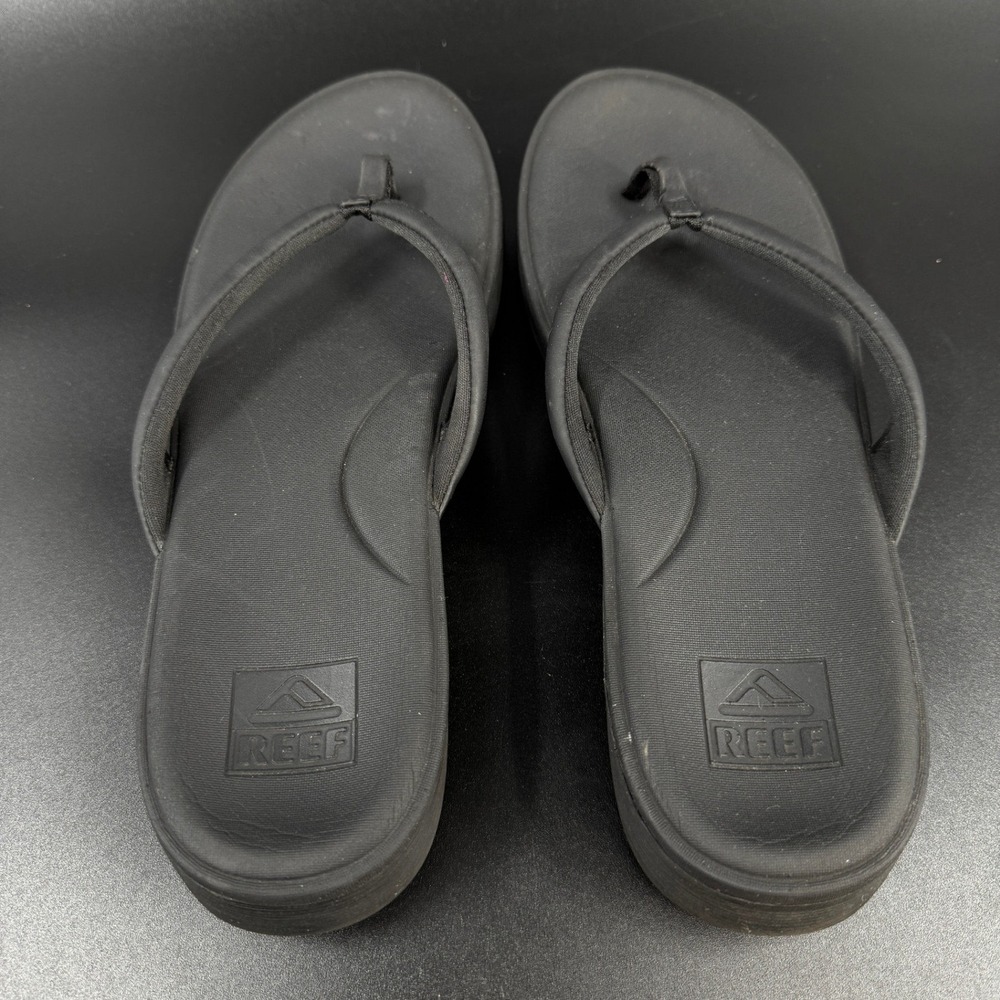 Reef Womens Cushion Cloud Flip Flops Sandals Size 10 Black Thong Platform - Picture 4 of 7